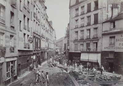 Abwasserwerke in der Rue de la Bucherie in Paris, 1889 von French Photographer